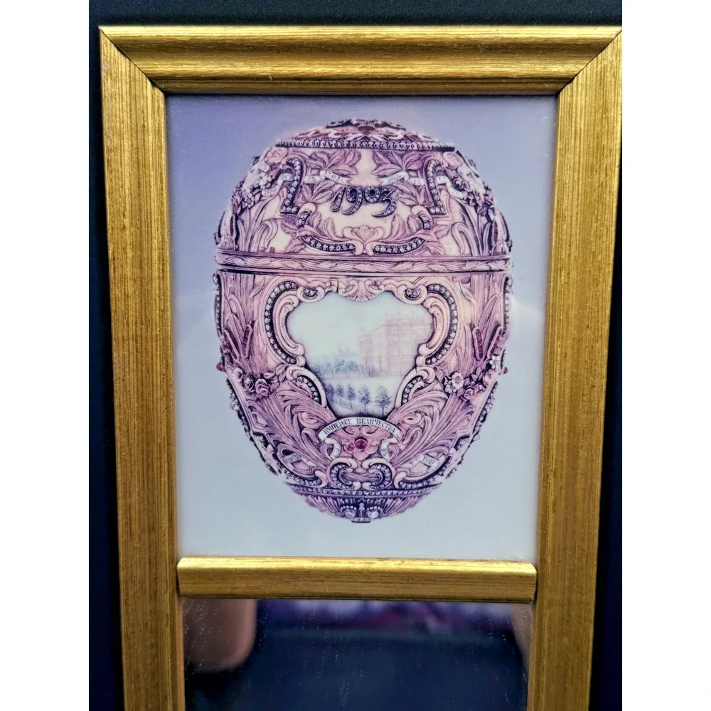 Vintage 1996 VMFA Faberge Egg Trumeau Small Mirror Gold VA Museum of Fine Arts